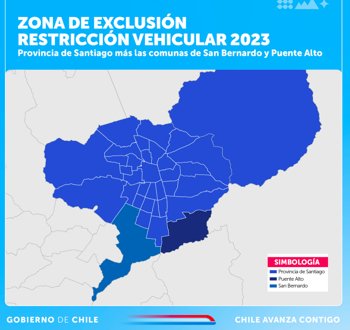 MAPA de la zona de exclusión de la Restricción Vehicular 2024