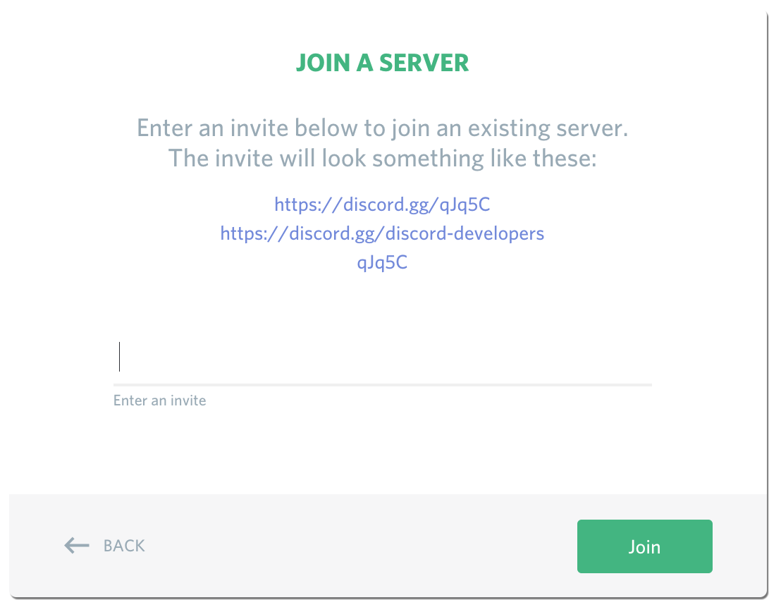 Invitación para unirse a un servidor de Discord