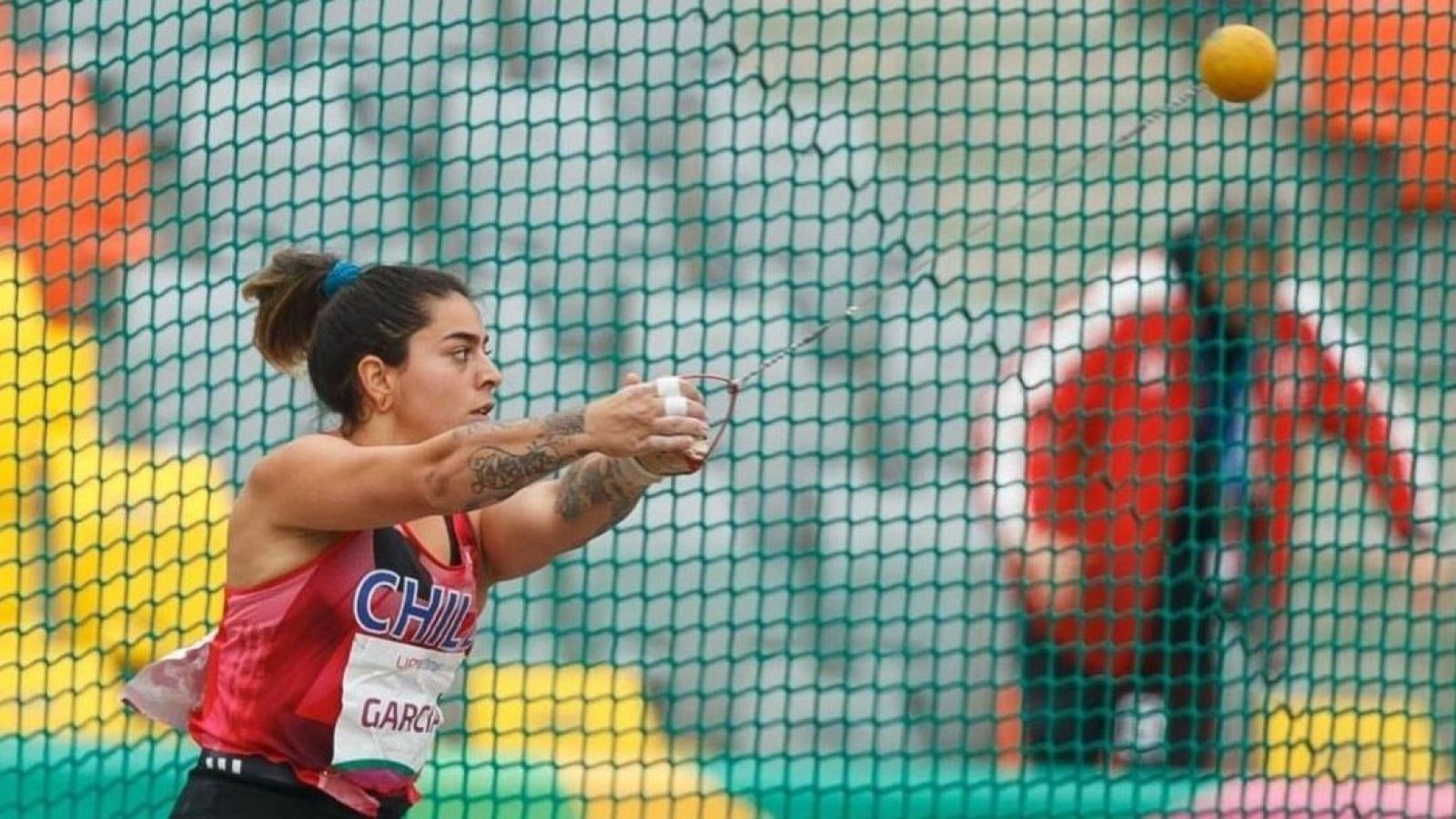 Mariana García en lanzamiento de martillo. Juegos Panamericanos Santiago 2023.