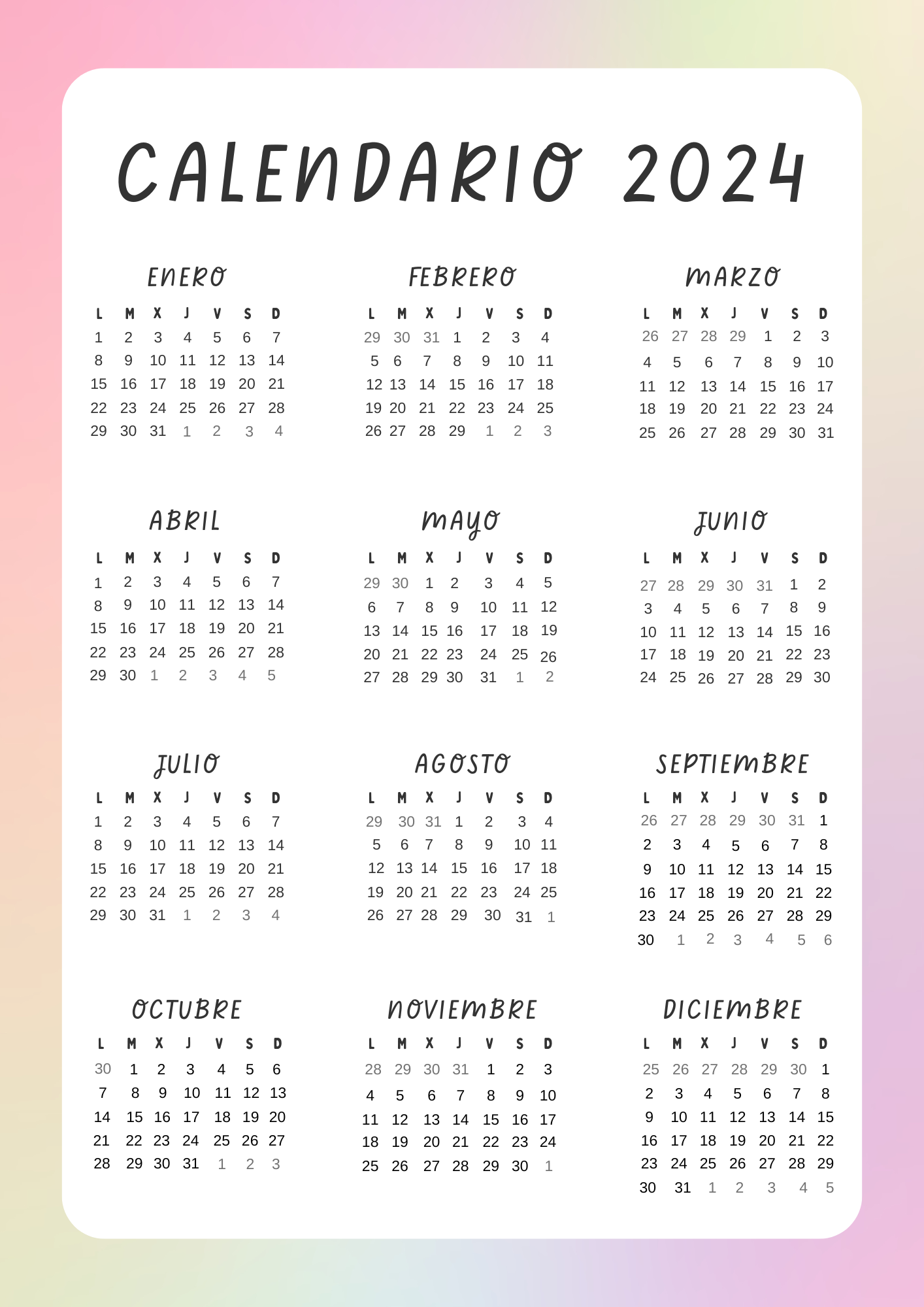 Calendario anual colores pasteles 2024 (JPG)