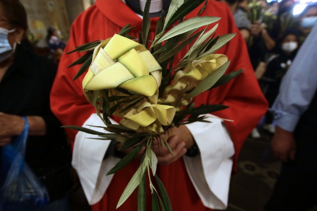 A las 12:00 horas de este domingo cientos de fieles llegaron hasta las dependencias de la Catedral de Santiago para la Santa Misa presidida por el Arzobispo de Santiago, cardenal Celestino Aós para celebrar el Domingo de Ramos. La instancia retomó la presencialidad de esta fecha para los religiosos.