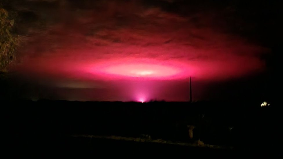 Pink sky over Mildura