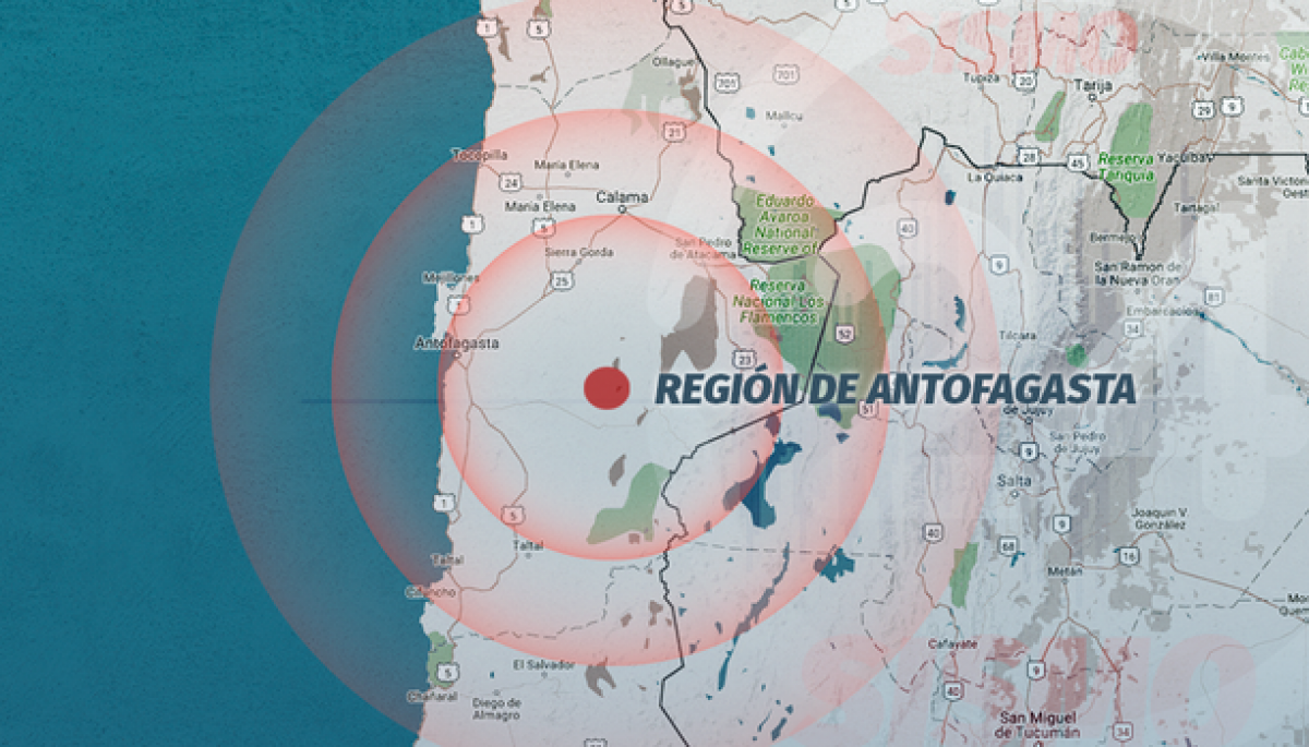 Localización del Sismo en Antofagasta