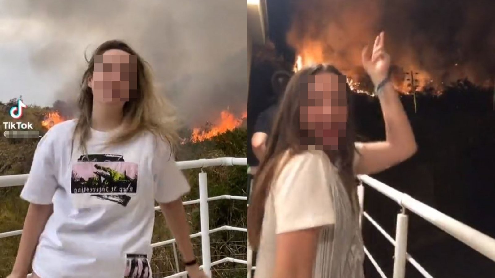 Captura de joven que grabó videos bailando para Tiktok en medio de incendios forestales en Europa