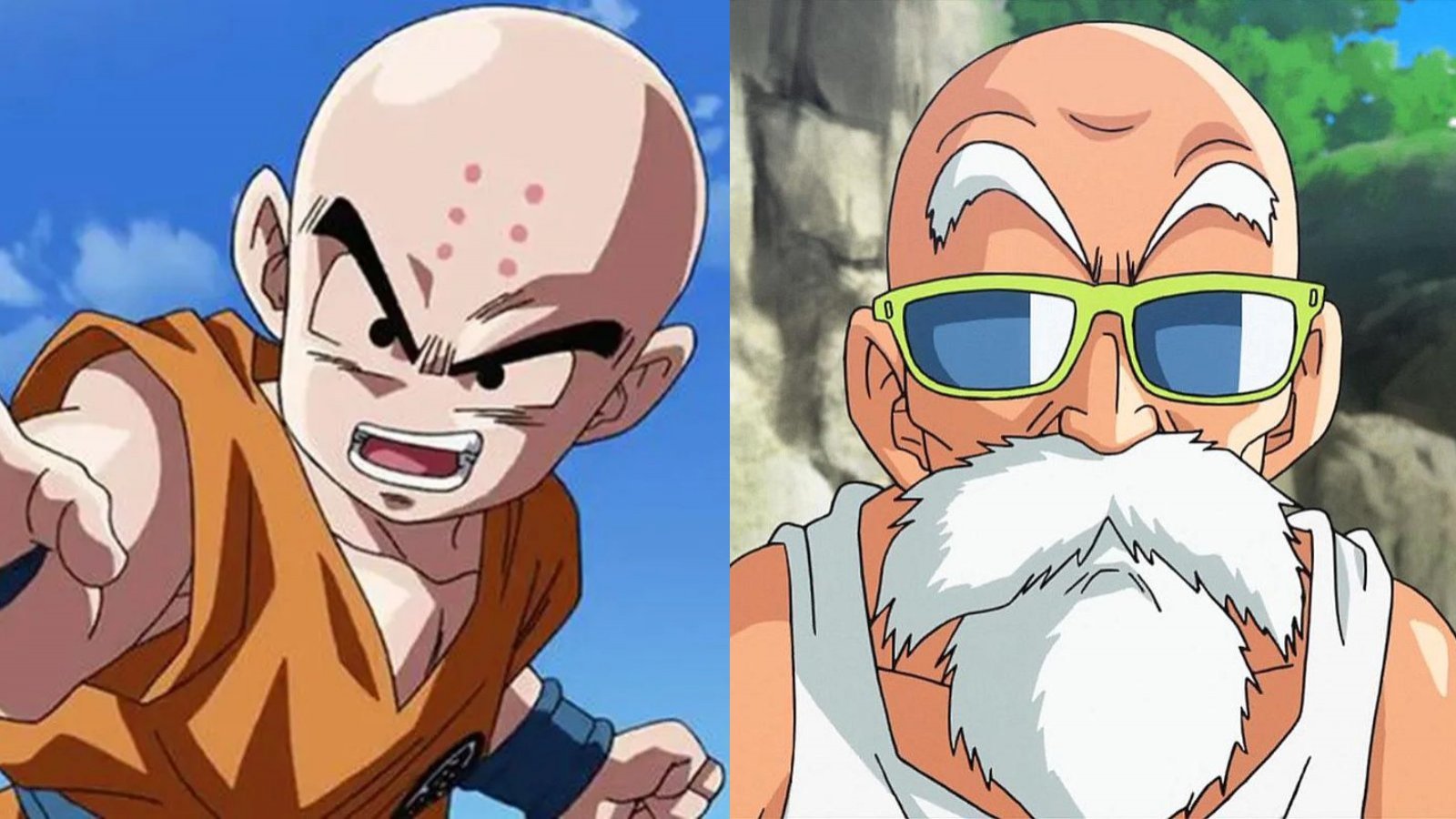 Krillin y el Maestro Roshi en medio de las nuevas películas de Dragon Ball