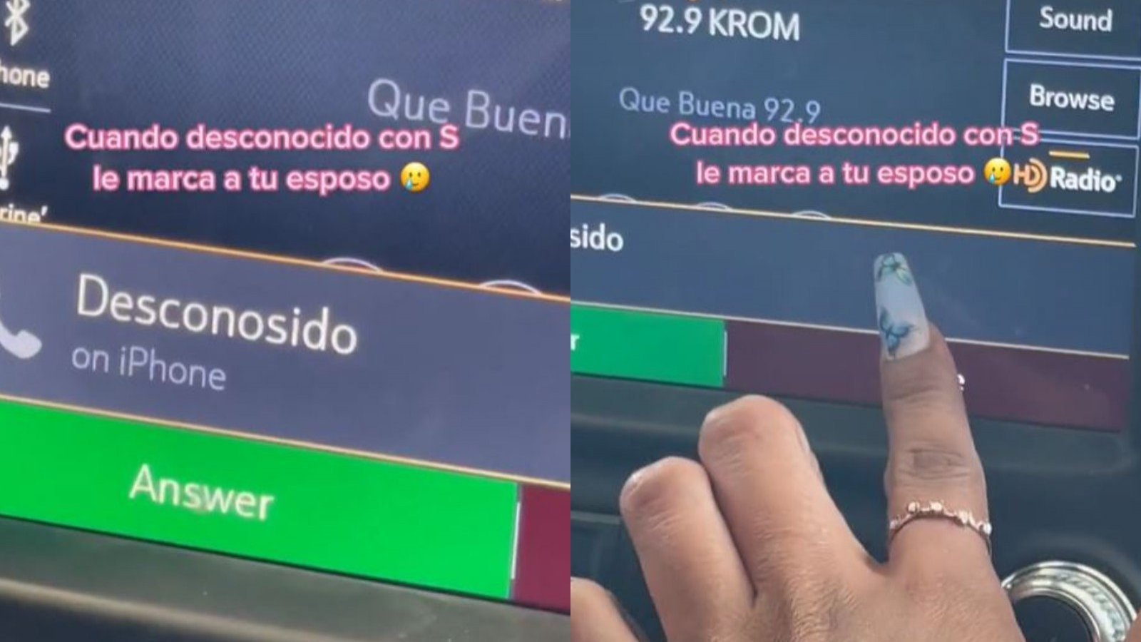 Captura de viral de una mujer descubriendo cómo tiene guardada de contacto su marido a su expareja