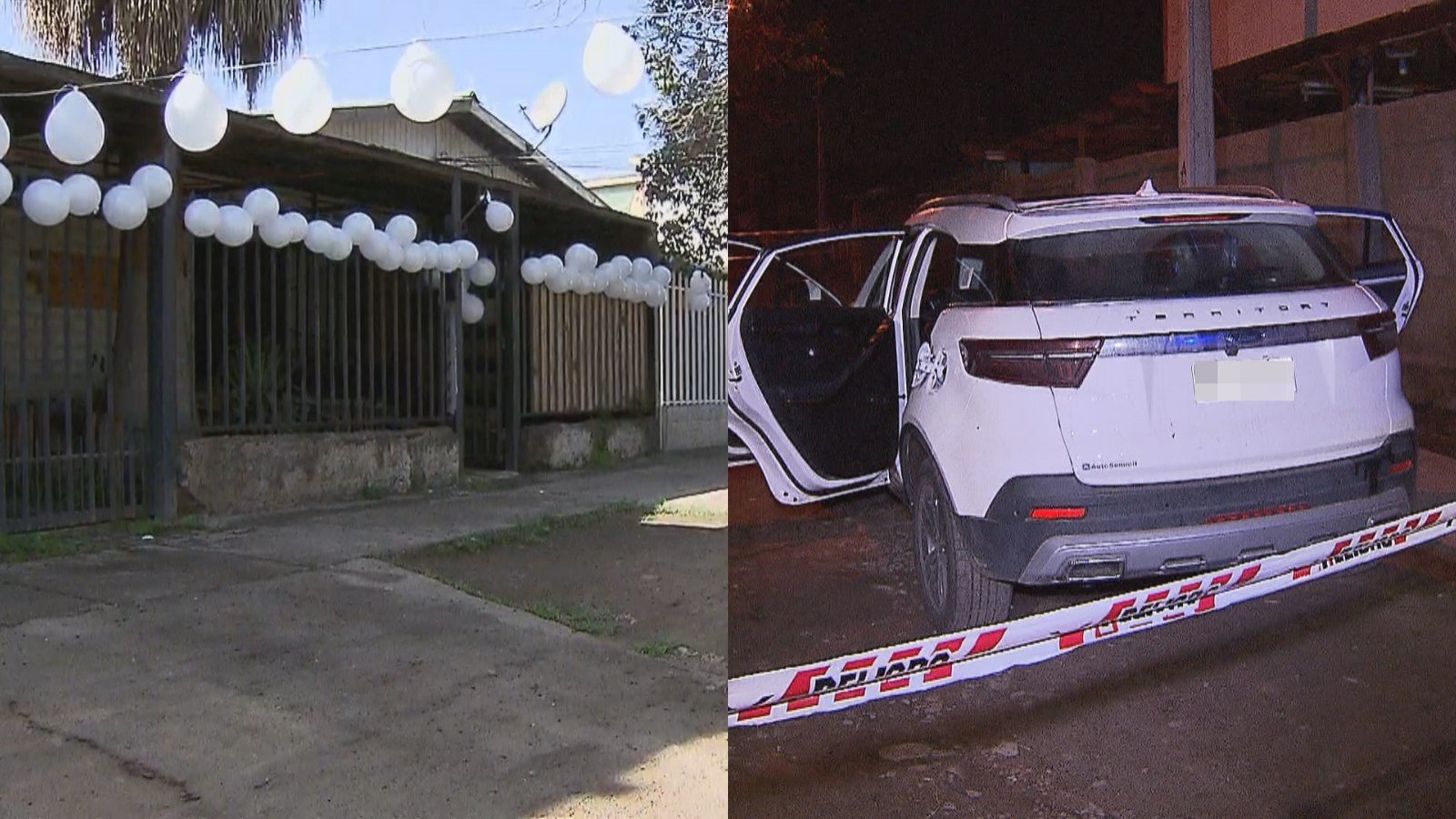 Familia de víctima de portonazo en Conchali exige justicia con globos blancos