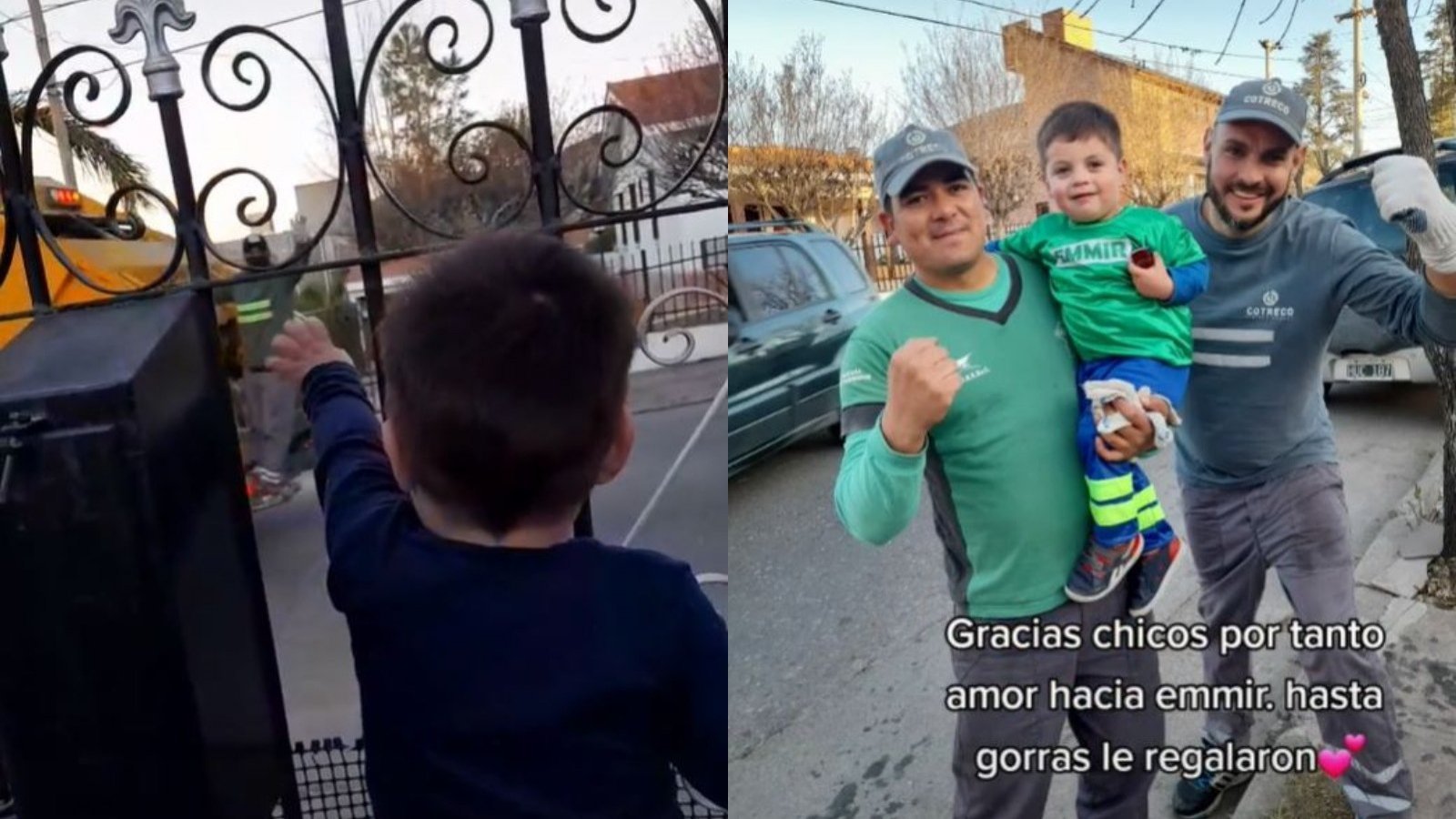 Captura de viral de recolectores de basura con un niño en Argentina