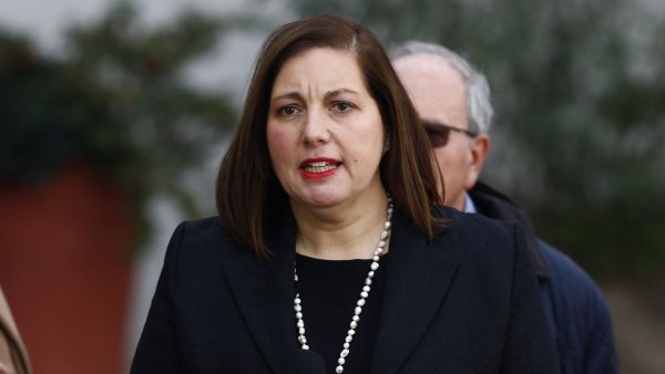 Paulina Vodanovic en un punto de prensa