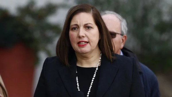 Paulina Vodanovic en un punto de prensa