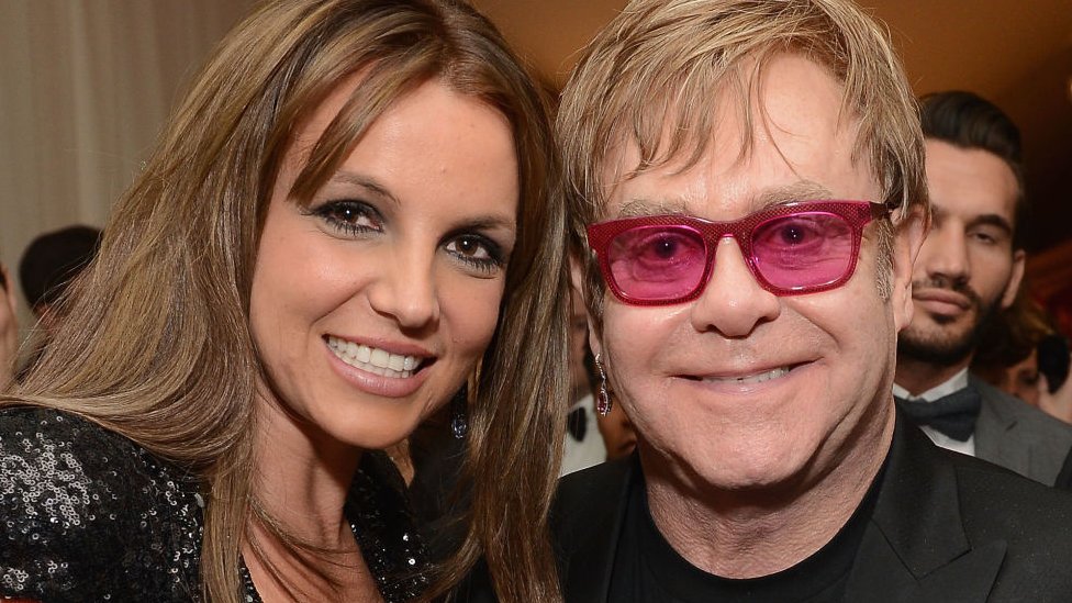 Britney Spears and Sir Elton John, pictured in 2013