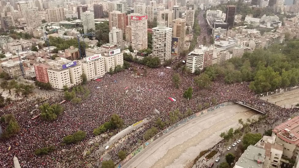 Una imagen de la manifestación del 25 de octubre de 2019 en Santiago