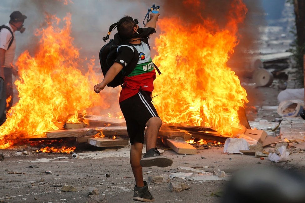 violencia en las protestas en Chile en 2020.