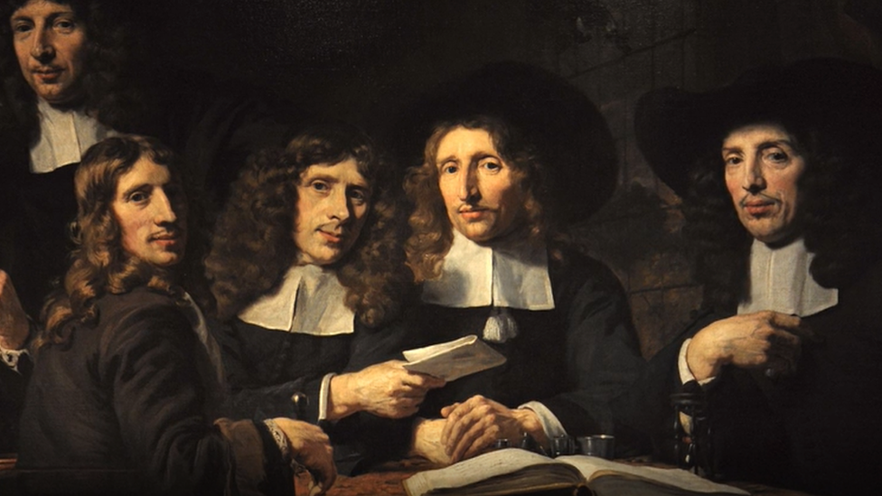 Pintura con neerlandeses reunidos.