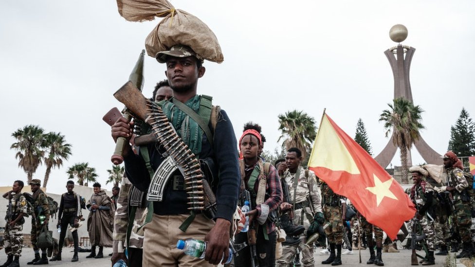 Soldados rebeldes de Tigray en julio de 2021