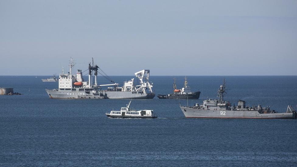 Flota Naval rusa en Sevastopol in 2014.