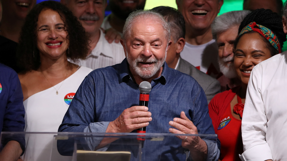 Lula durante su discurso postelectoral.