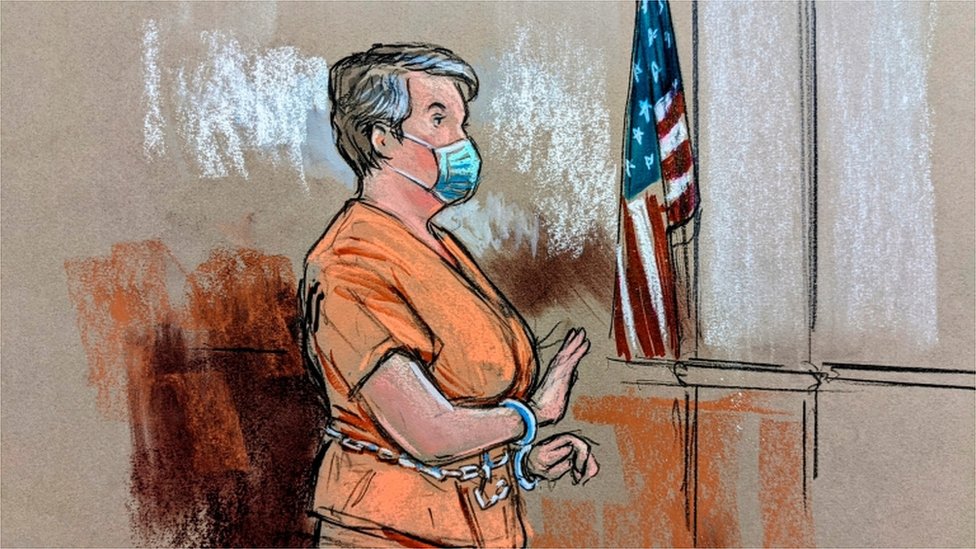 Un dibujo de Diana Toebbe en el tribunal