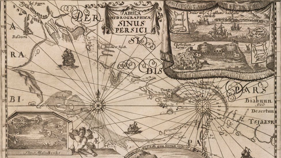 Mapa de la región publicado en 1712 en Alemania.