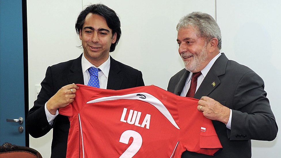 Marco Enríquez Ominami, hijo de Miguel Enríquez, con Lula da Silva