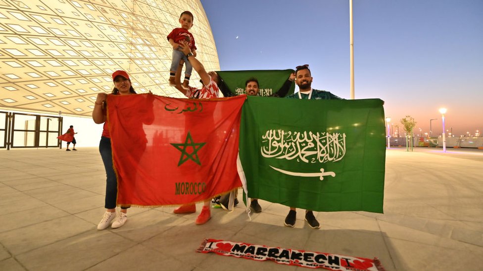 Bandera de marruecos y Arabia Saudita.