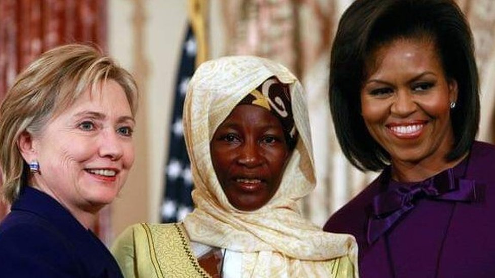 Hillary Clinton, Hadizatou Mani y Michelle Obama