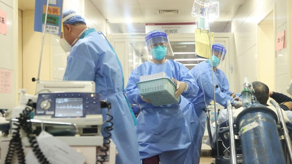 Un centro de urgencias en un hospital de Pekín