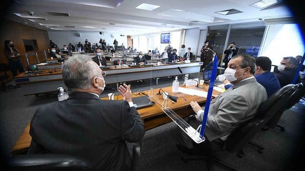 Comisión investigadora parlamentaria del covid en el Senado brasileño.