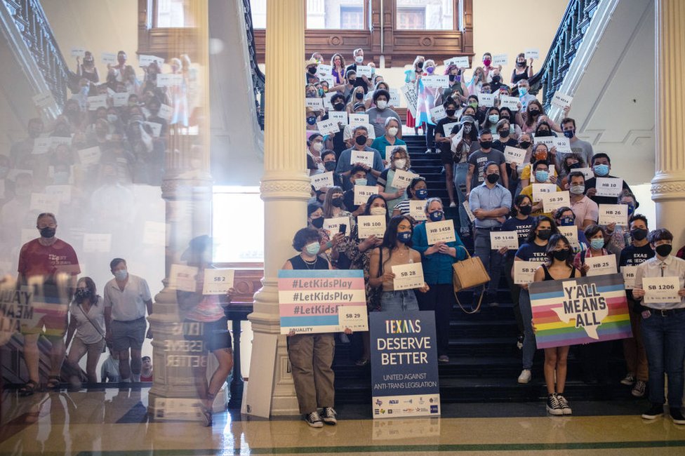 Protesta en el Capitolio de Texas.