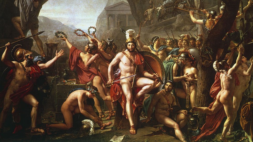Cuadro "Leónidas en Termópilas", del artista Jacques-Louis David