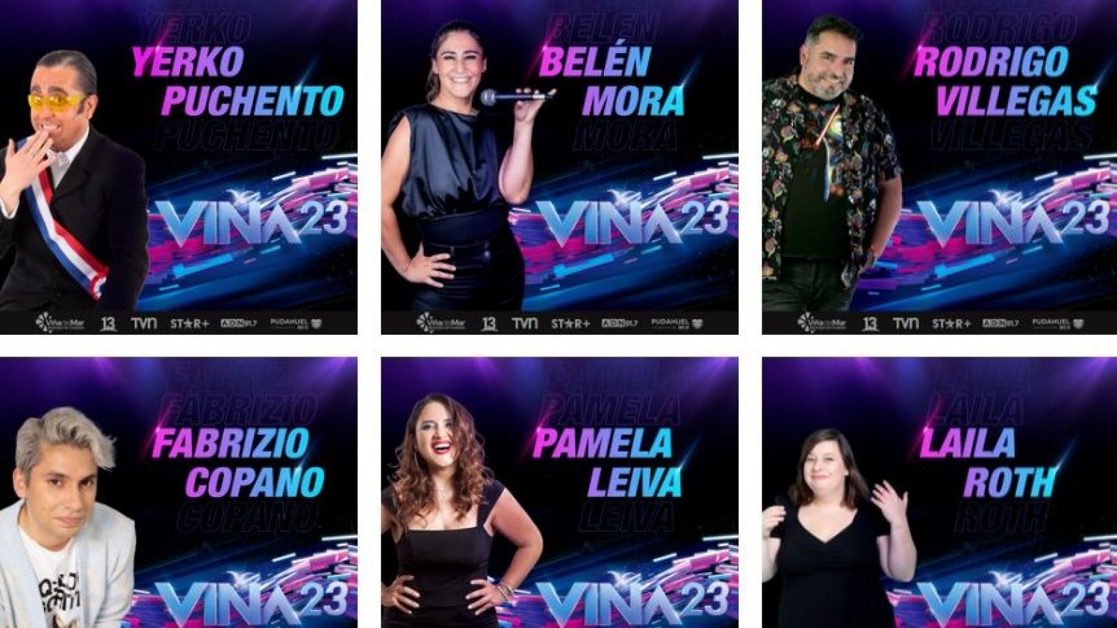 Yerko Puchento, Fabrizio Copano y Belén Mora lideran humor en Festival
