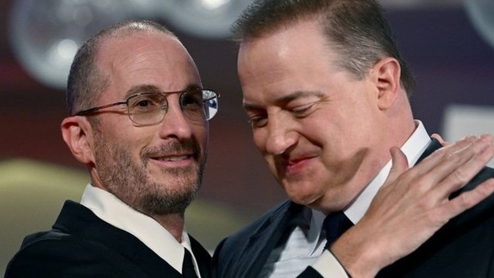 El director Darren Aronofsky y el actor Brendan Fraser