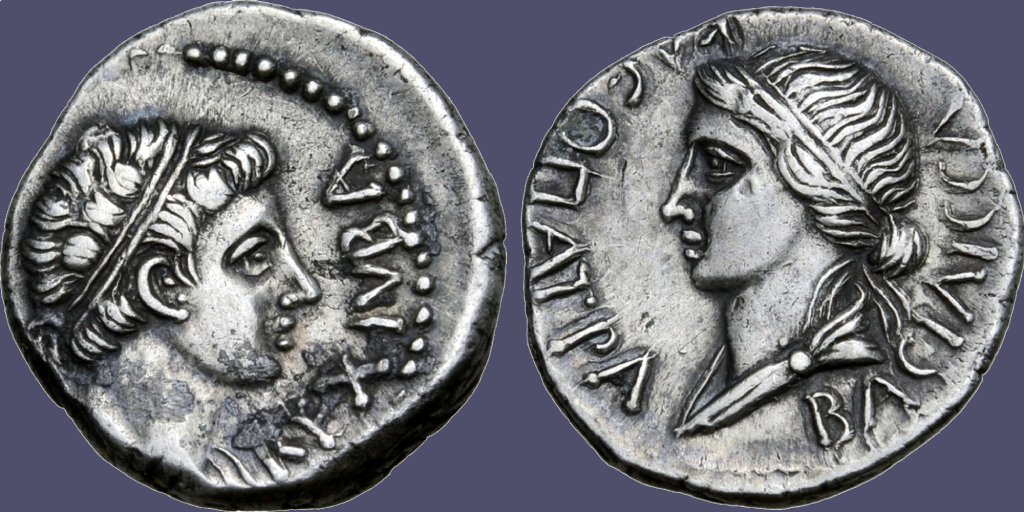 Monedas de Juba II y Cleopatra Selene II