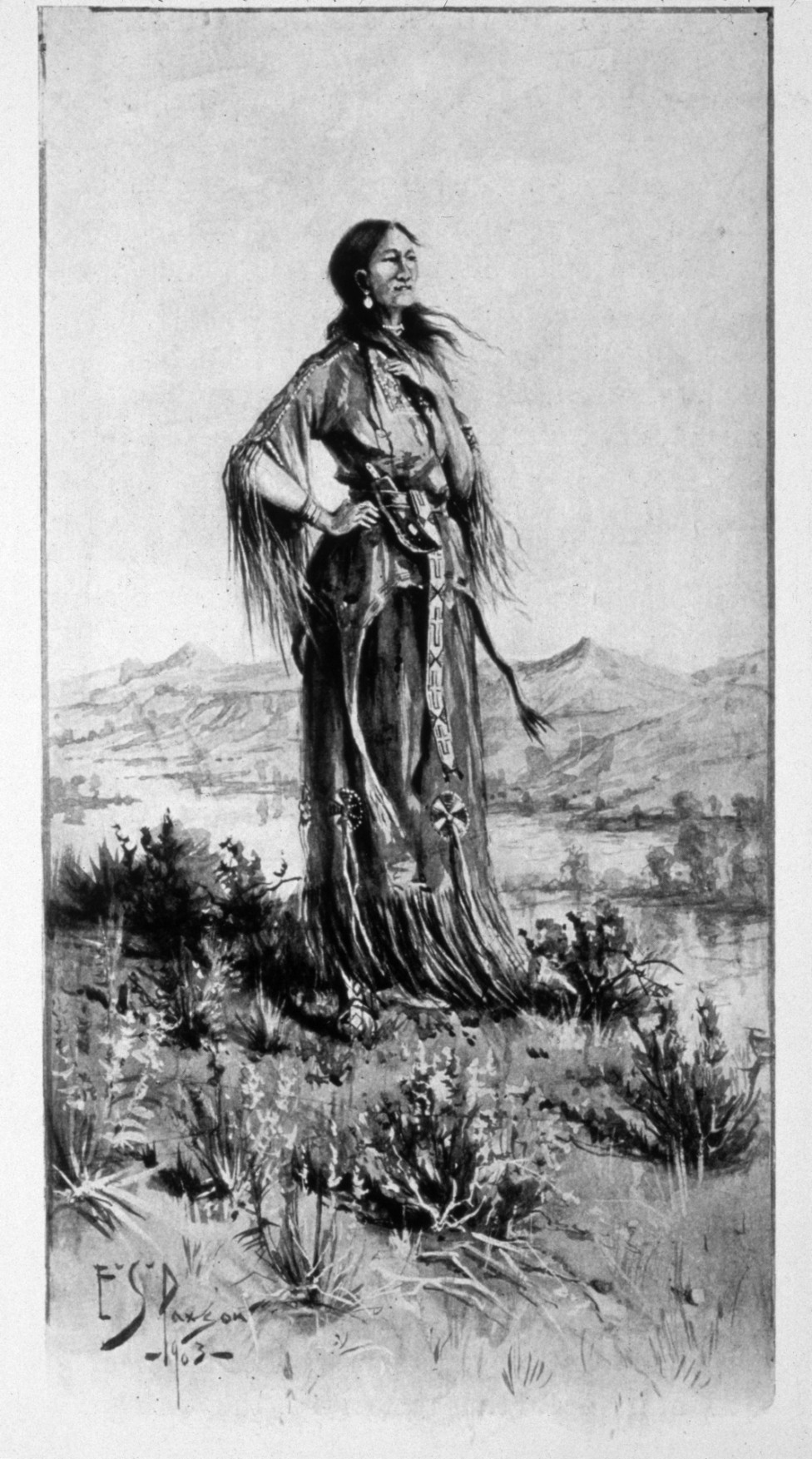 Ilustración de Sacagawea
