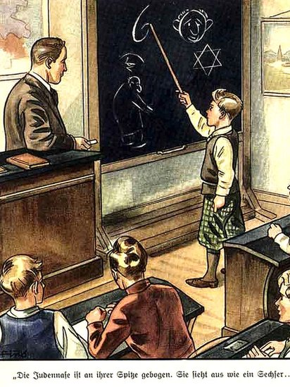 Propaganda nazi antisemita.