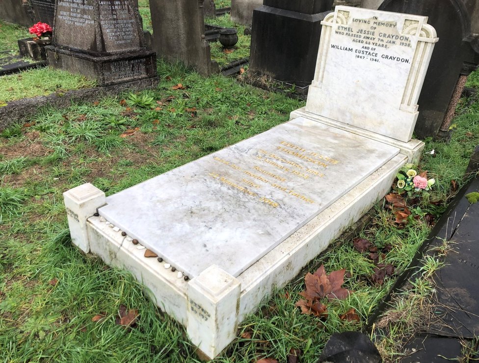 Después de muchos años Edith fue enterrada junto a sus padres en el cementerio City of London.