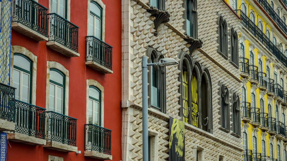 Fachada de edificios en Lisboa.