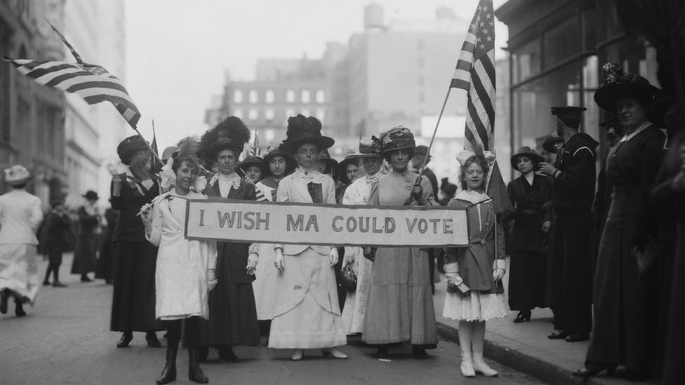 Protestas de sufragistas para votar en Estados Unidos.