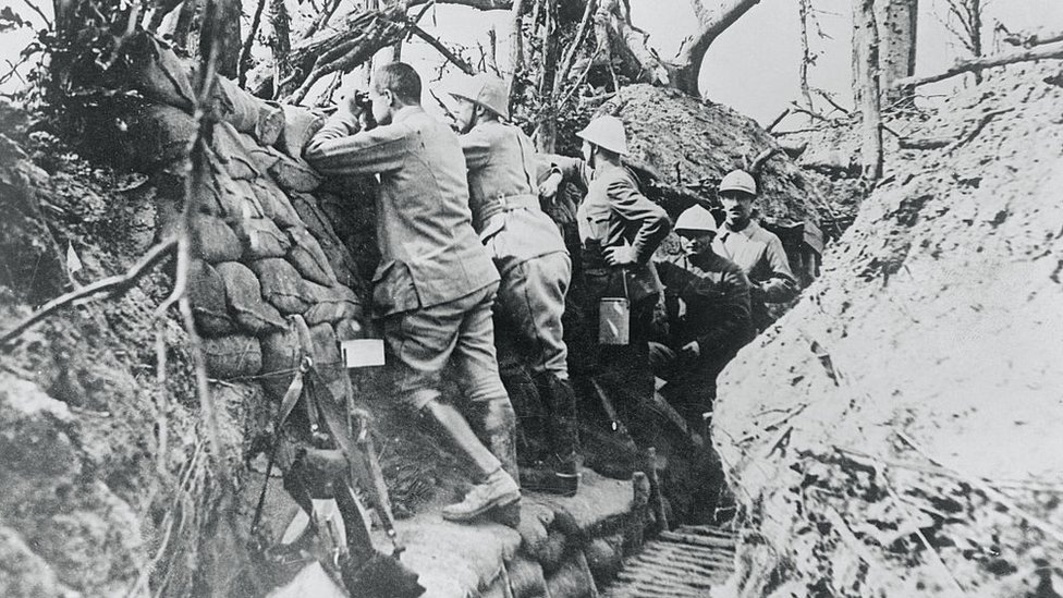 Soldados franceses en una trinchera.