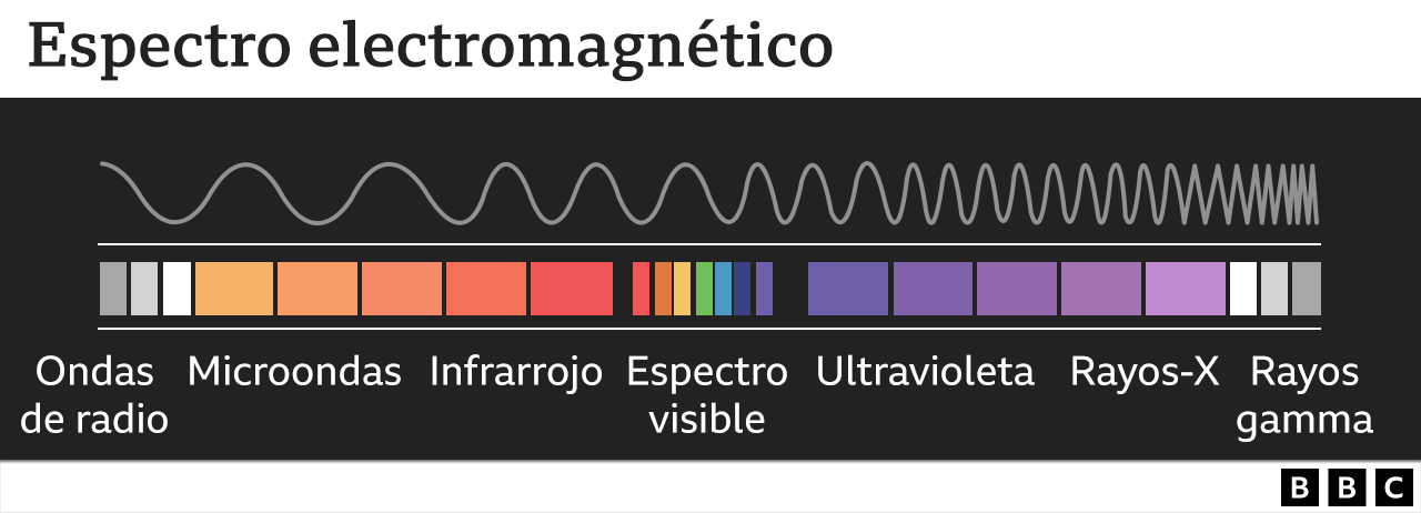 El espectro de luz visible se encuentra entre el infrarrojo y el ultravioleta
