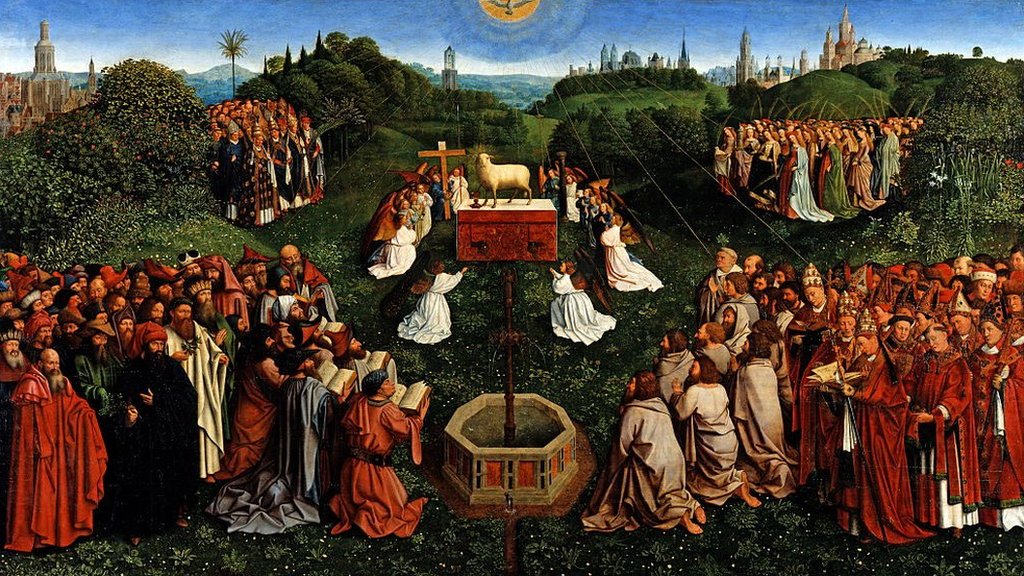 Panel de la adoración del Cordero Místico