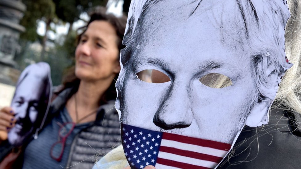Una protesta a favor de Asssange.