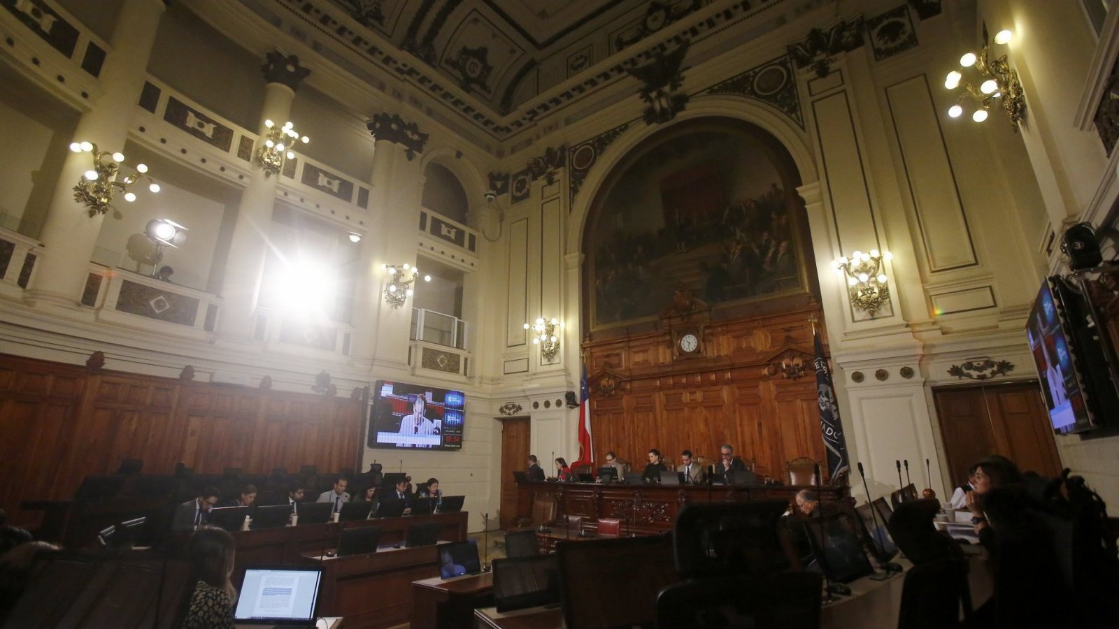 Sesión de la Comisión Experta en el ex Congreso Nacional de Santiago