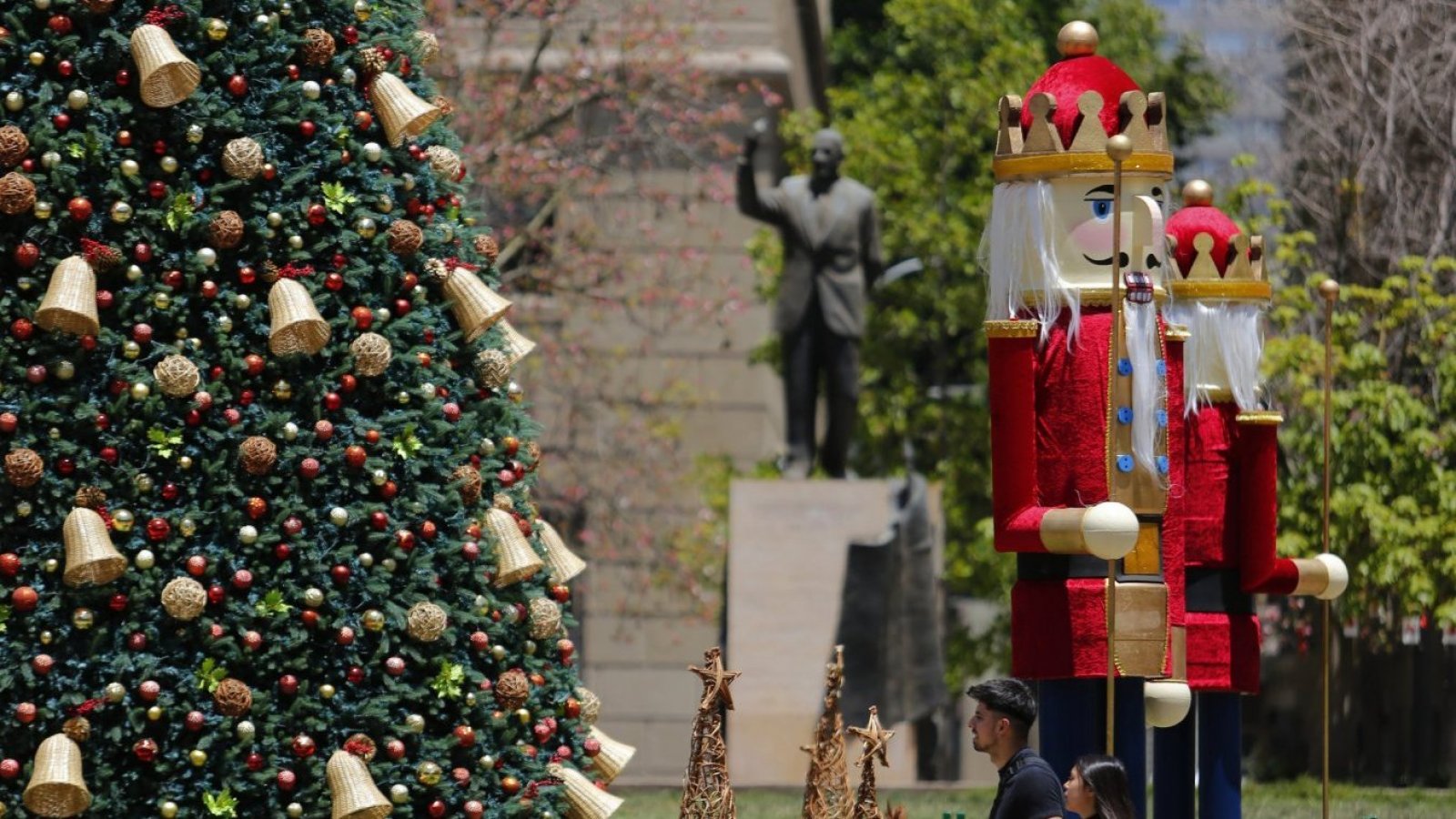 Decoración de Navidad en el centro de Santiago