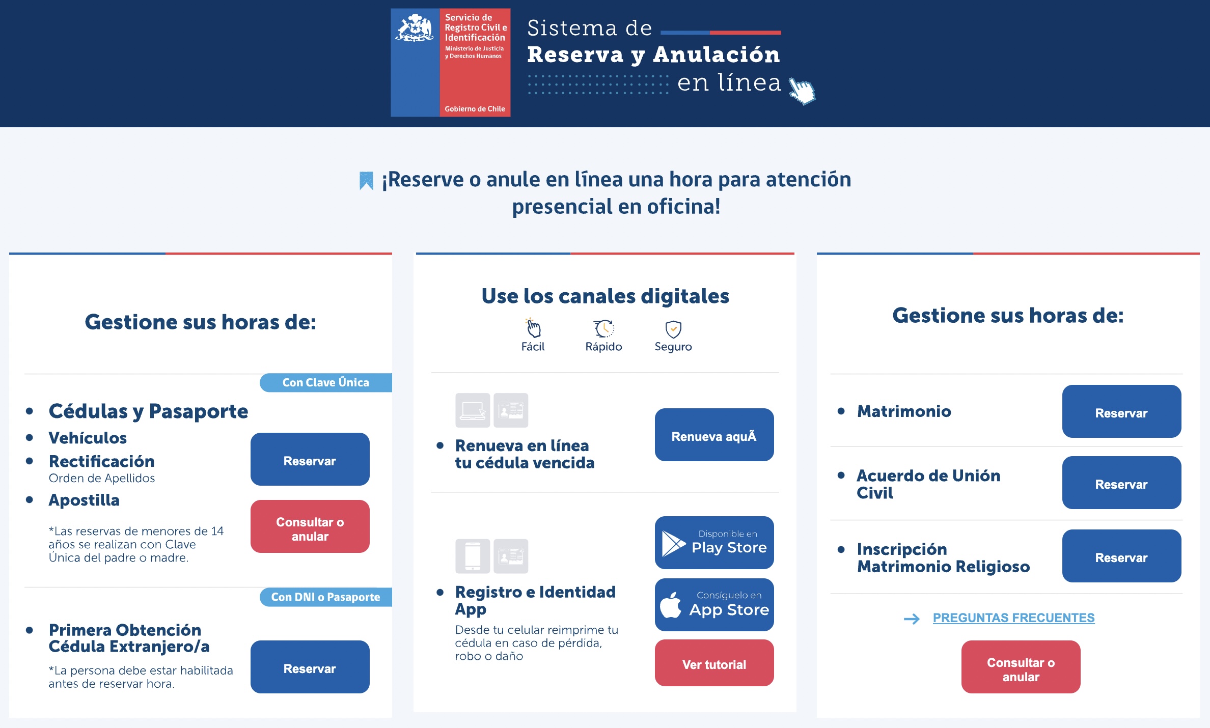 Pedir hora Registro Civil