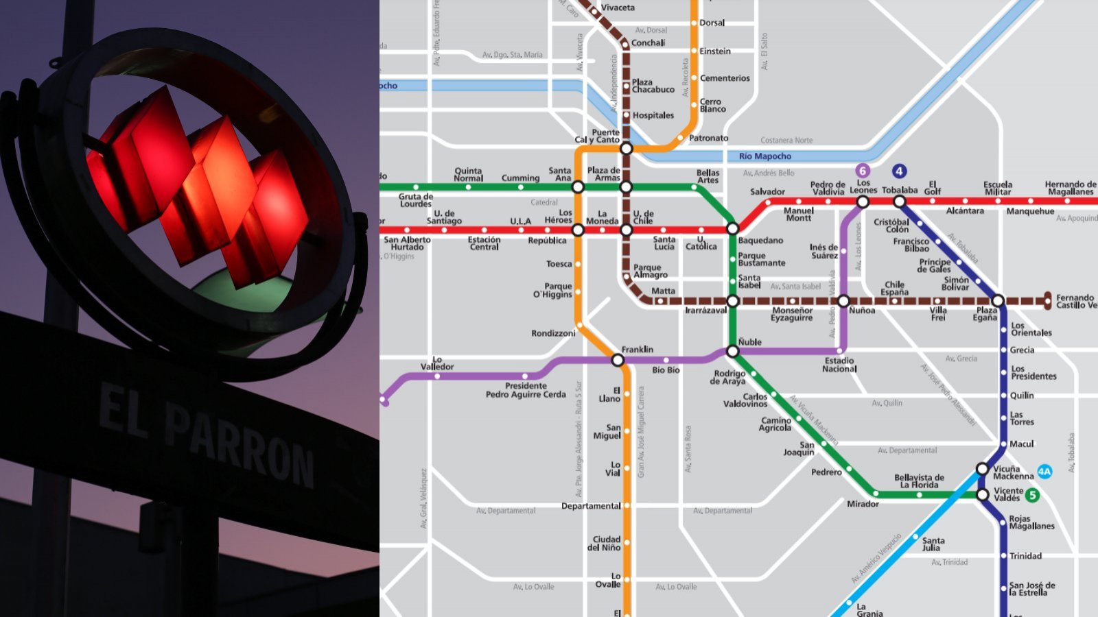 Metro de Santiago y mapa de las estaciones.