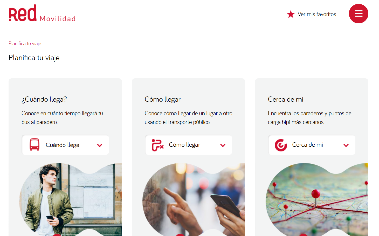 Página web de RED Movilidad 