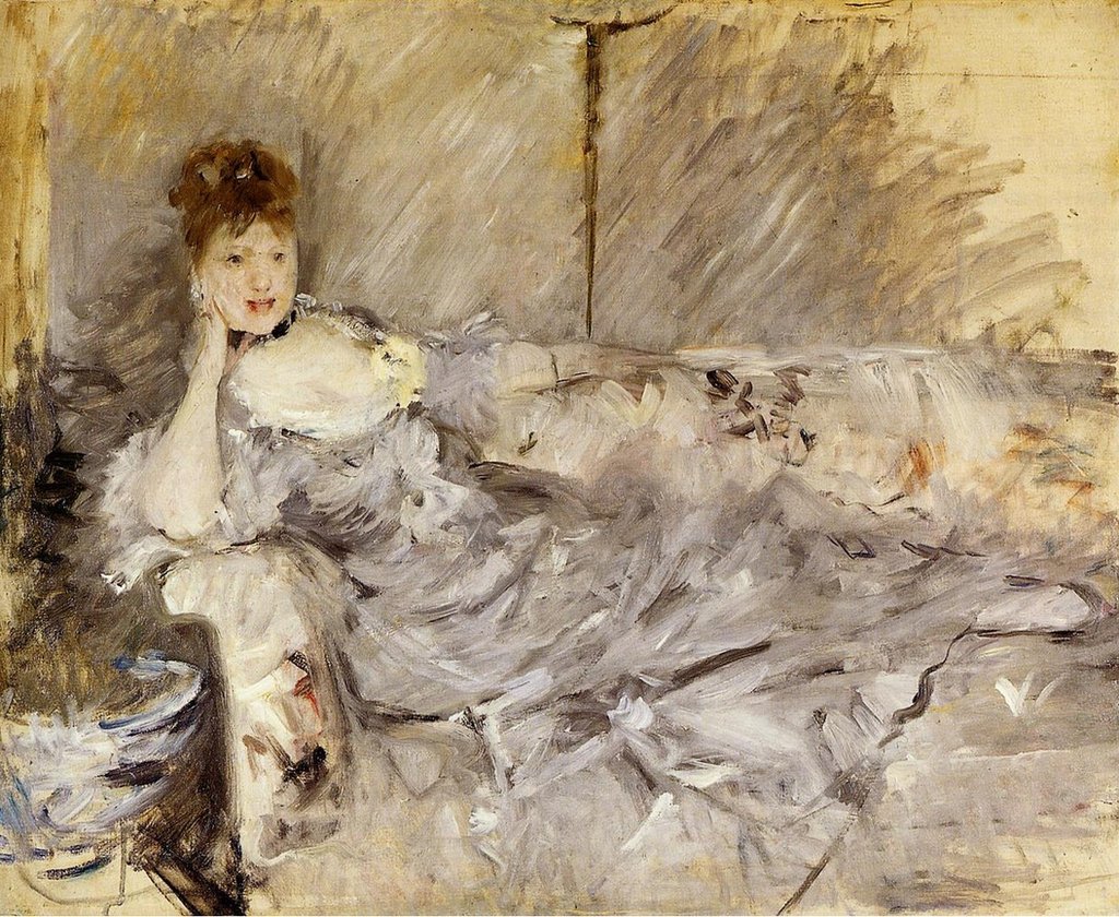 "Mujer reclinada de gris", Berthe Morisot (1879).