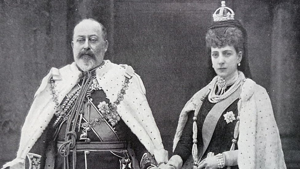 El rey Eduardo VII y su reina consorte Alexandra de Dinamarca
