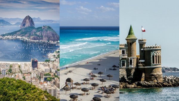 Rio de Janeiro, Cancun y Viña del Mar en la fotografía.